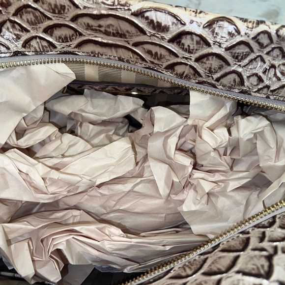 Brahmin Priscilla Pearl Dogwood Leather Satchel Handbag & Suri Wallet Rar - Picture 16 of 16